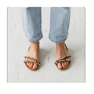 Beaded footbed sandals-Jasper